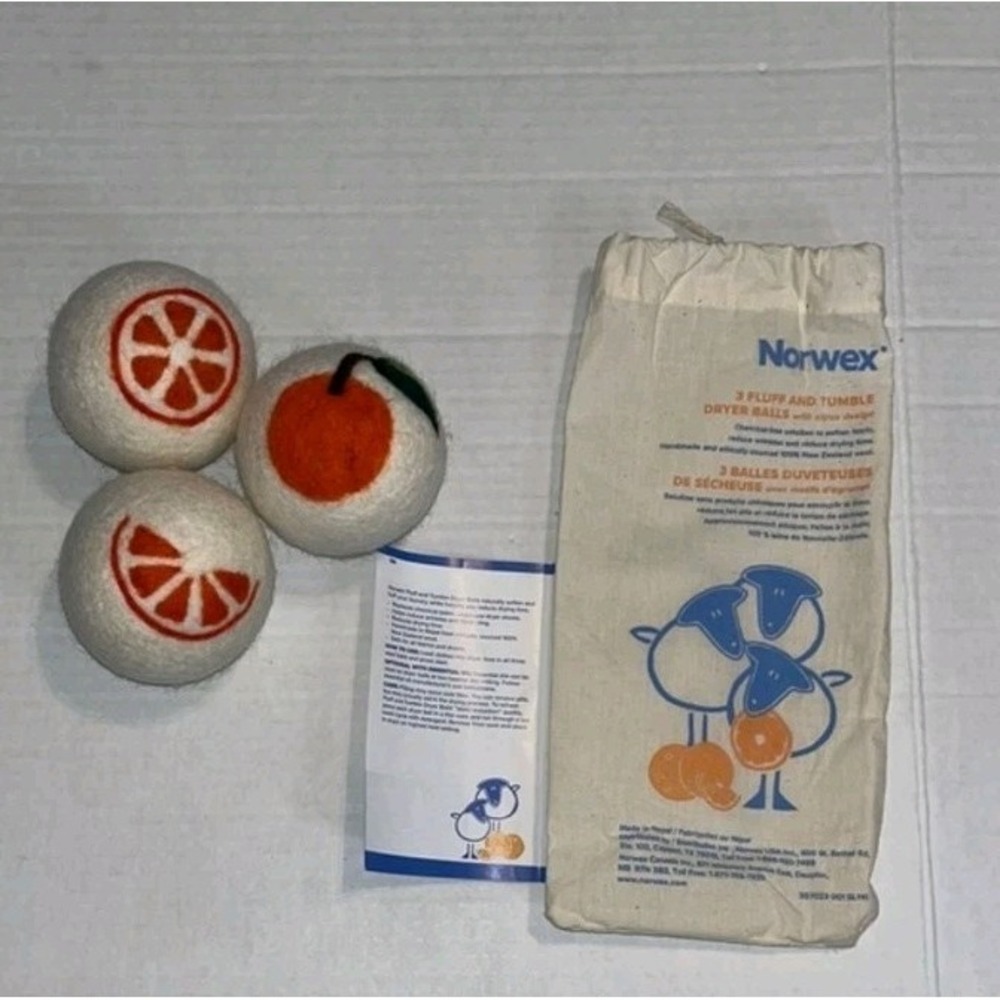 Norwex (new) 3 FLUFF & TUMBLE DRYER BALLS - 100% NEW ZEALAND WOOL